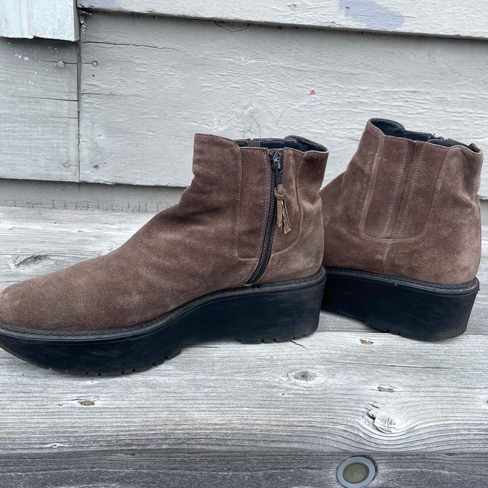 Stuart Weitzman chunky platform ankle booties